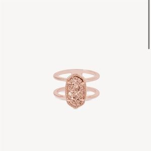 Kendra Scott Ring in Rose Gold drusy, size 5